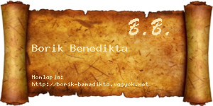 Borik Benedikta névjegykártya